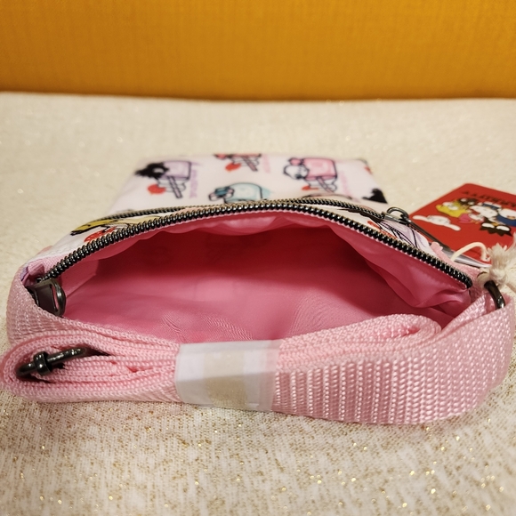 Loungefly Sanrio Hello Kitty And Friends Drinks Pink AOP Passport Bag NEW - Picture 9 of 9